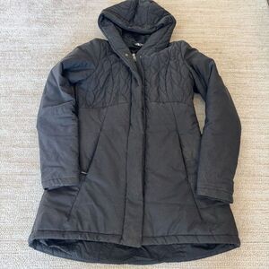 NORTH FACE hooded jacket gray quilted sz s womens
